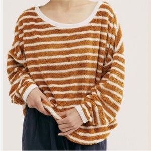 Free People Striped Fuzzy Pullover Sweater – Size S